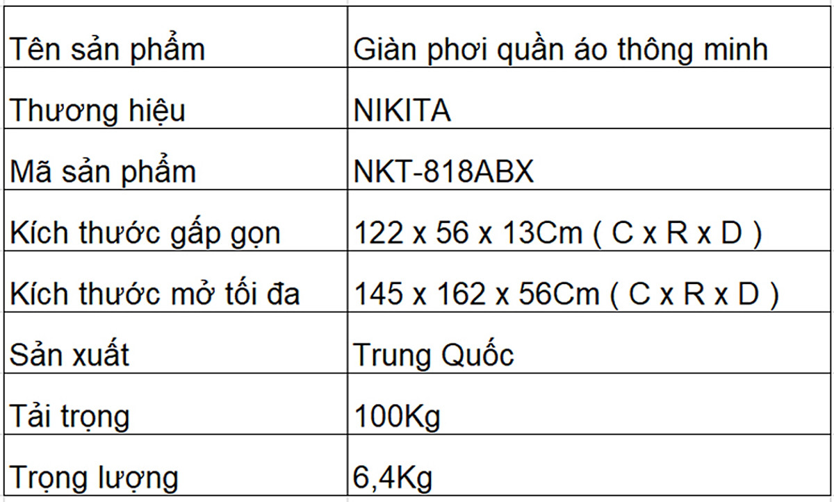 Giàn phơi, kệ phơi đồ Inox xếp gọn có bánh xe - Chính hãng NIKITA 818ABX