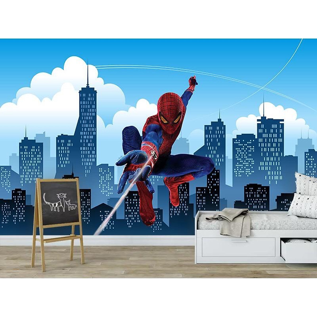 Mua Tranh dán tường 3D hình siêu nhân người nhện trang trí cho bé ...
