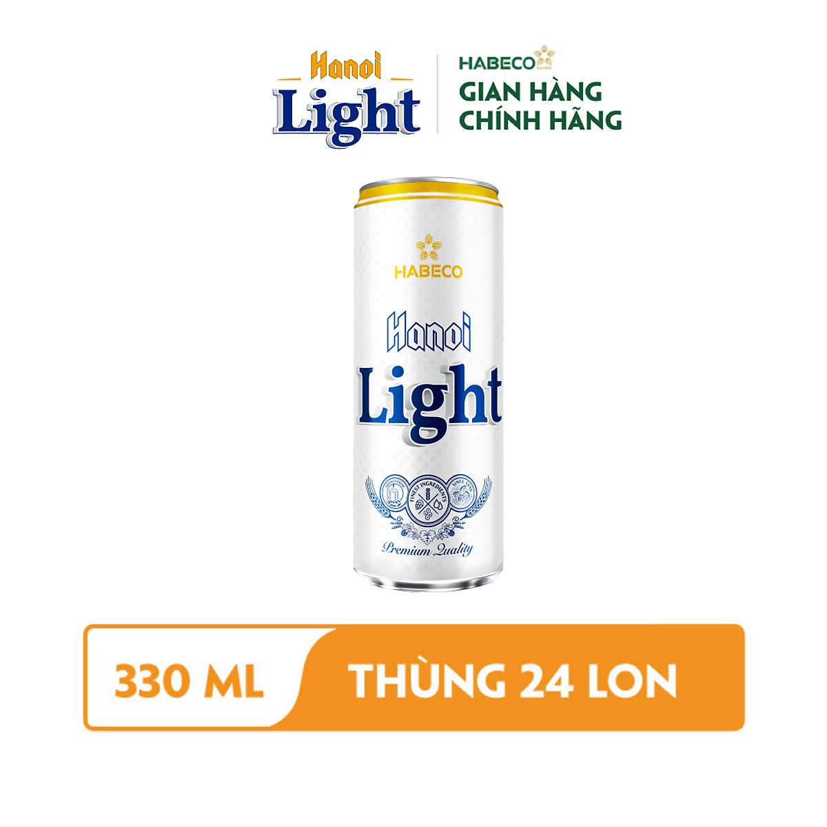 Bia Hanoi Light - Thùng 24 lon 330ml