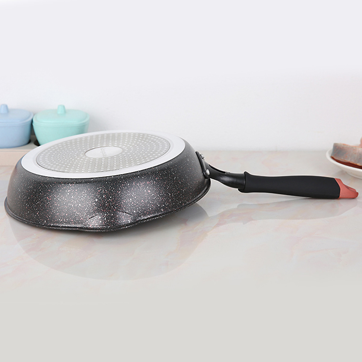 Chảo nhôm chống dính Kangaroo vân đá, đáy từ KG661