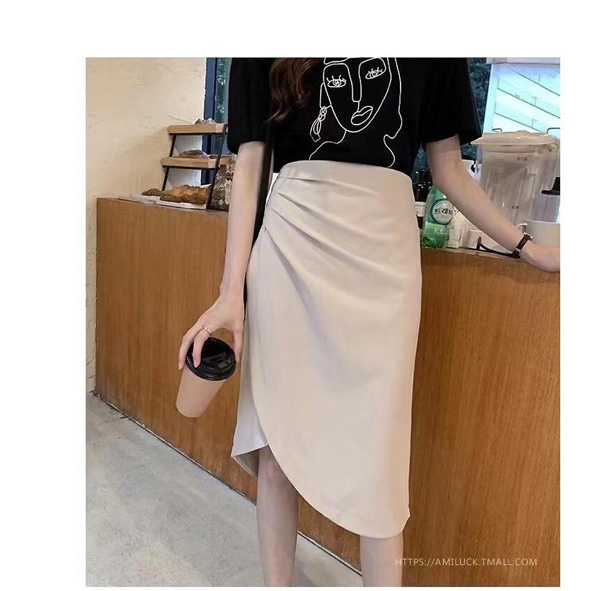 Chân váy phối bèo vạt chéo màu xám đẹp Gumac - gumac post | Fashion, High  waisted skirt, Dress skirt