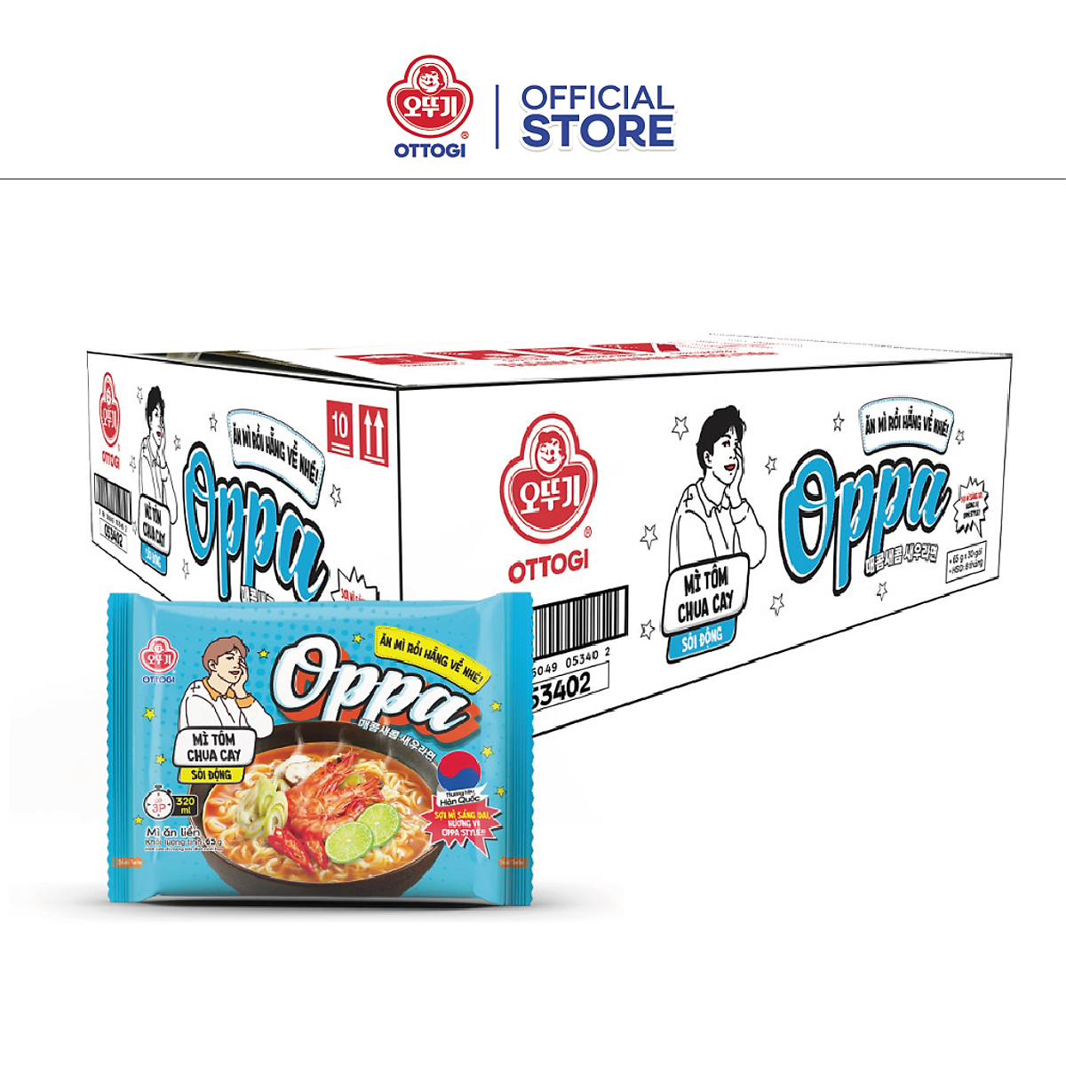 Thùng 30 gói mì Oppa ăn liền Ottogi 65g