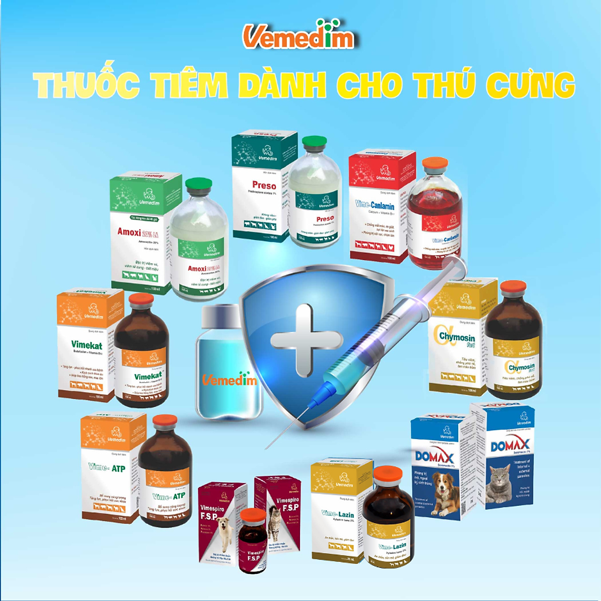 Vemedim LincoSpectina trị nhiễm trùng đường hô hấp và tiêu hóa cho cho chim, gà cảnh, chó, mèo, hộp 10 viên/hộp 50 viên