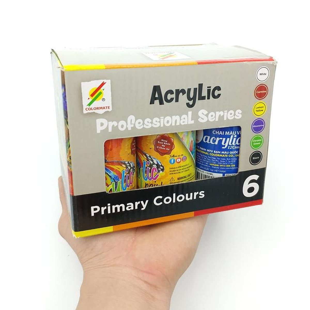 Hộp 6 Chai Màu Vẽ Colormate Acrylic - ACRYLIC-6B