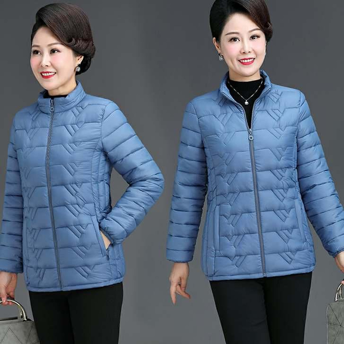 HÀNG SẴN) Áo Khoác Phao Nữ Trung Niên Cho Mẹ Thon Gọn AK11 - Hàng Quảng Châu Hàng Sẵn) Áo Khoác Phao Nữ Trung Niên Cho Mẹ Thon Gọn Ak11 - Hàng Quảng Châu