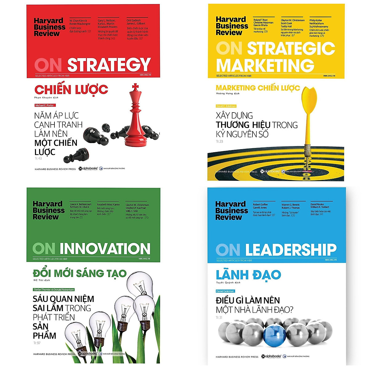 Combo 4 Cuốn HBR : HBR On Innovation - Đổi Mới Sáng Tạo + HBR On Strategy - Chiến Lược + HBR On Strategic Marketing - Marketing Chiến Lược + HBR On Leadership - Lãnh Đạo + Móc Khóa Theo Bookset 