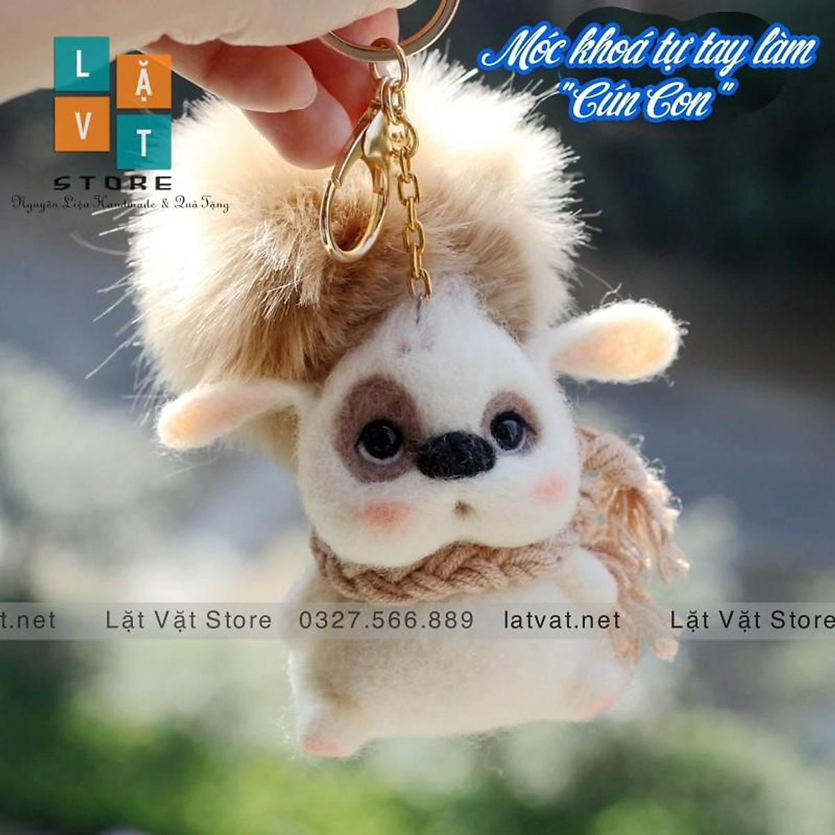 Bộ len chọc hình Cún Con làm móc khoá, Needle felting Dog, có ...