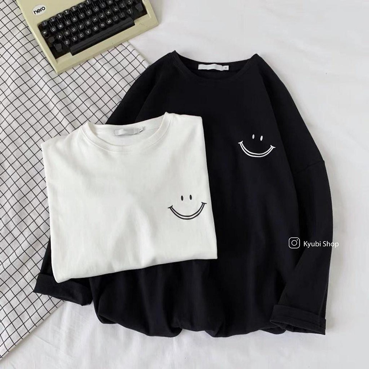 Áo Thun Dài Tay Nữ Kyubi Phong Cách Ulzzang Hàn Quốc Form Rộng Hàn Quốc - Áo