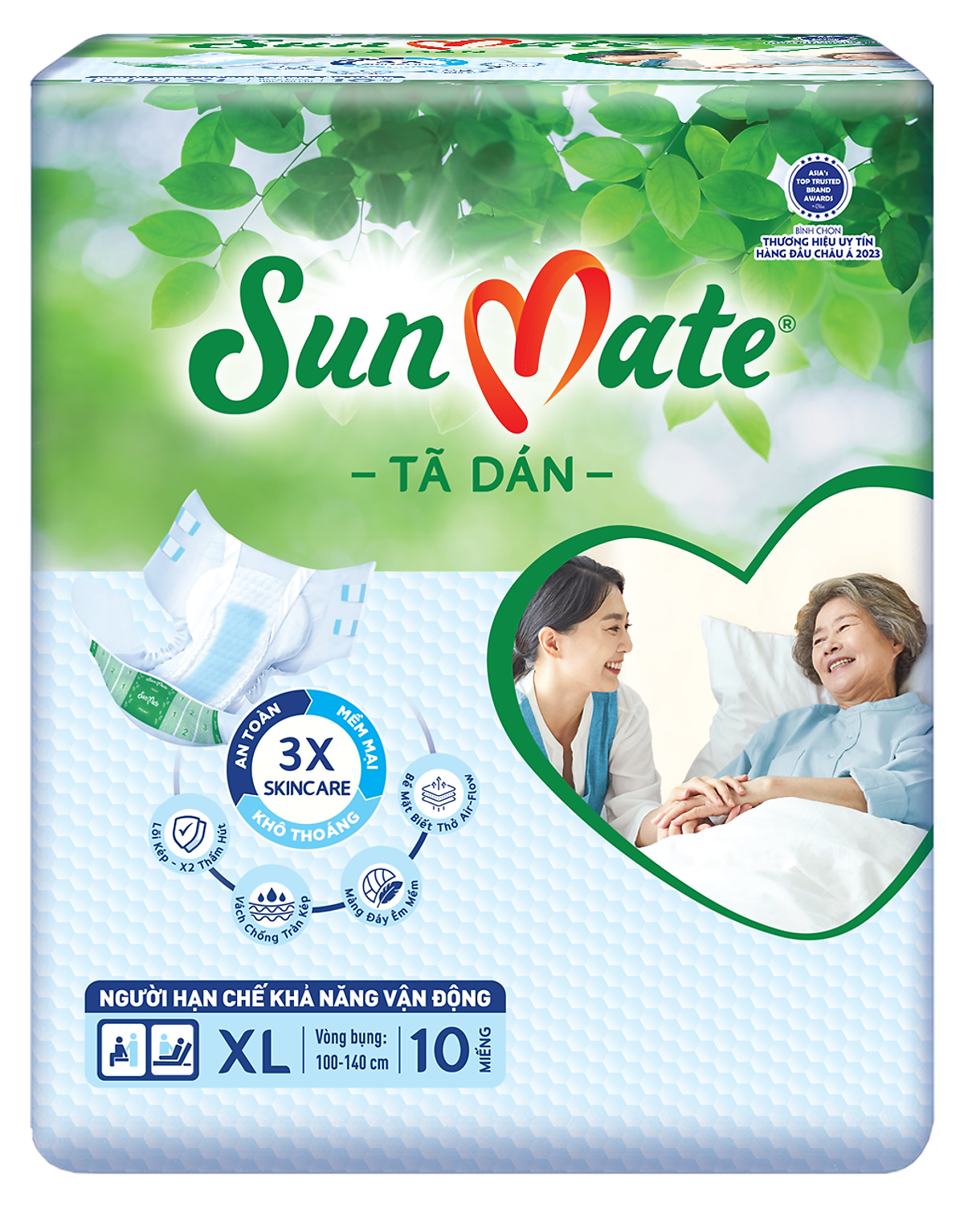 Combo 2 Tã Dán Người Lớn SunMate G2 Size XL10 (10 Miếng)