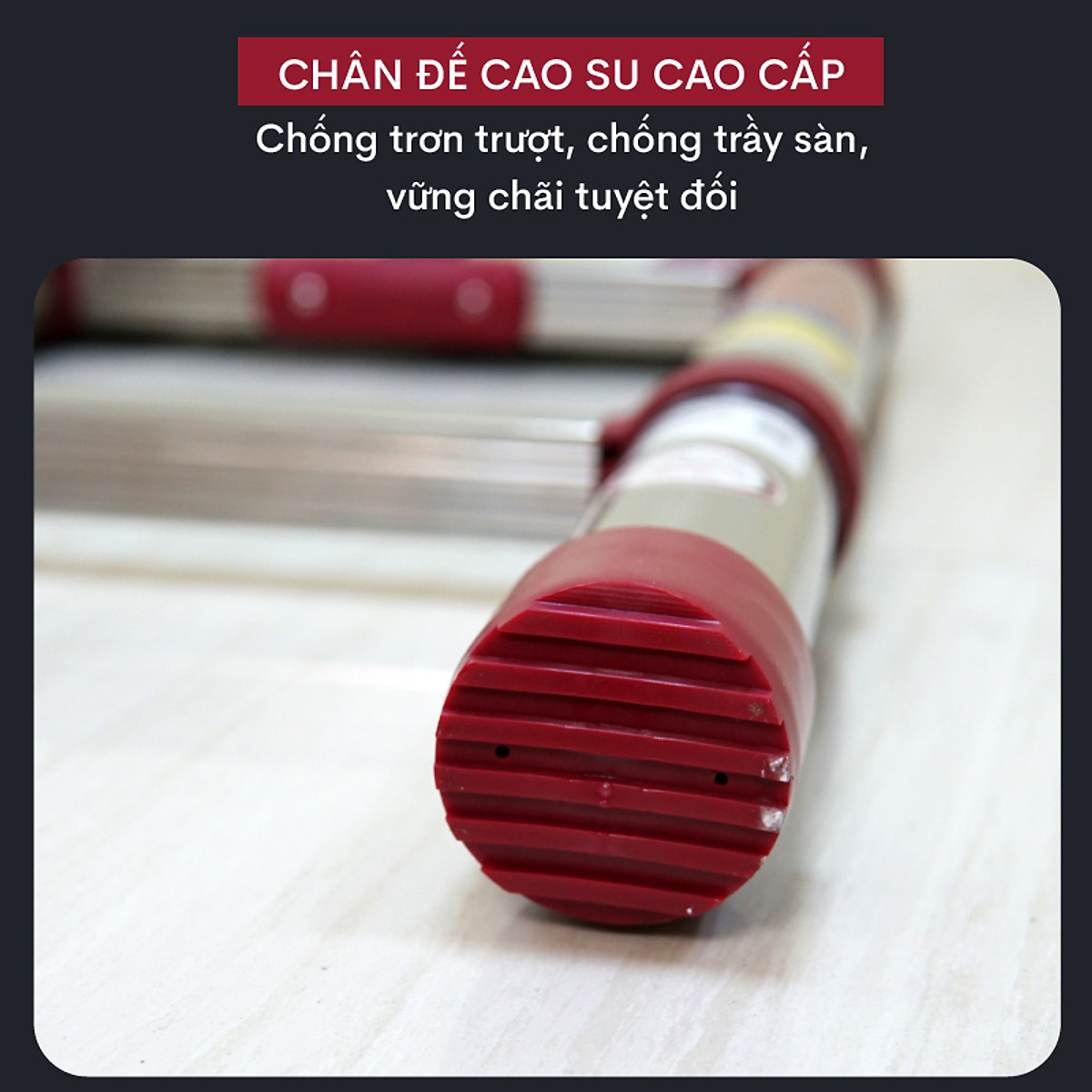 Thang Inox rút đơn 3.8M-5.4M xếp gọn Nhập Khẩu FUJIHOME, thang rút gọn chữ I đa năng chốt khóa tự động an toàn chân chống trơn trượt - Hàng chính hãng