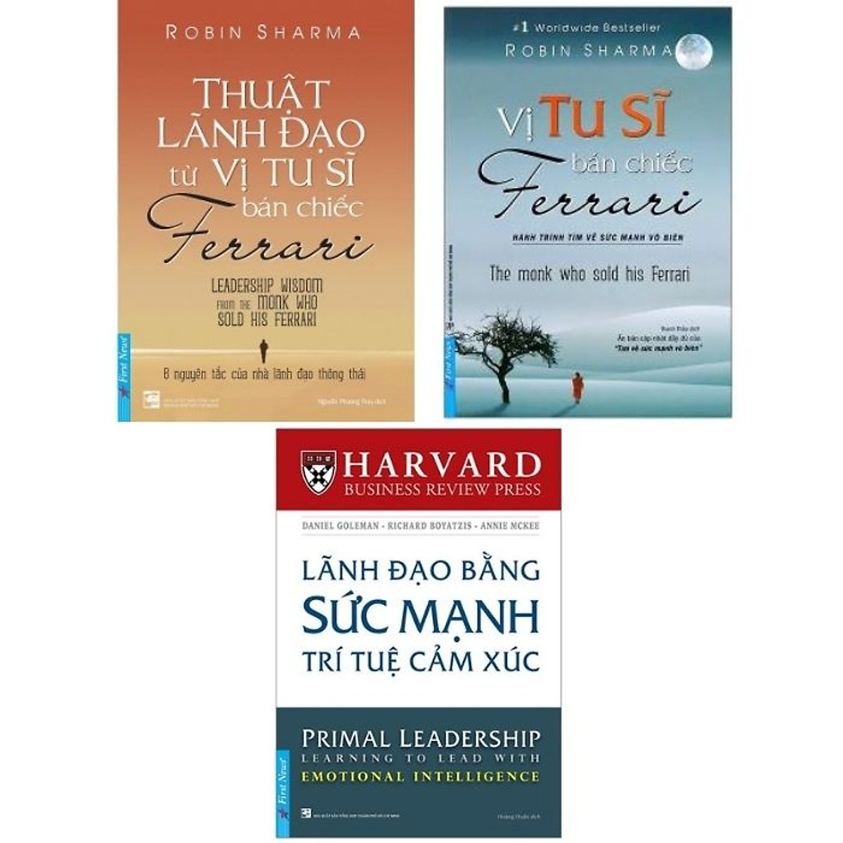 Combo 3 cuốn sách: Lãnh Đạo Bằng Sức Mạnh Trí Tuệ Cảm Xúc + Thuật Lãnh Đạo Từ Vị Tu Sĩ Bán Chiếc Ferrari + Vị Tu Sĩ Bán Chiếc Ferrari