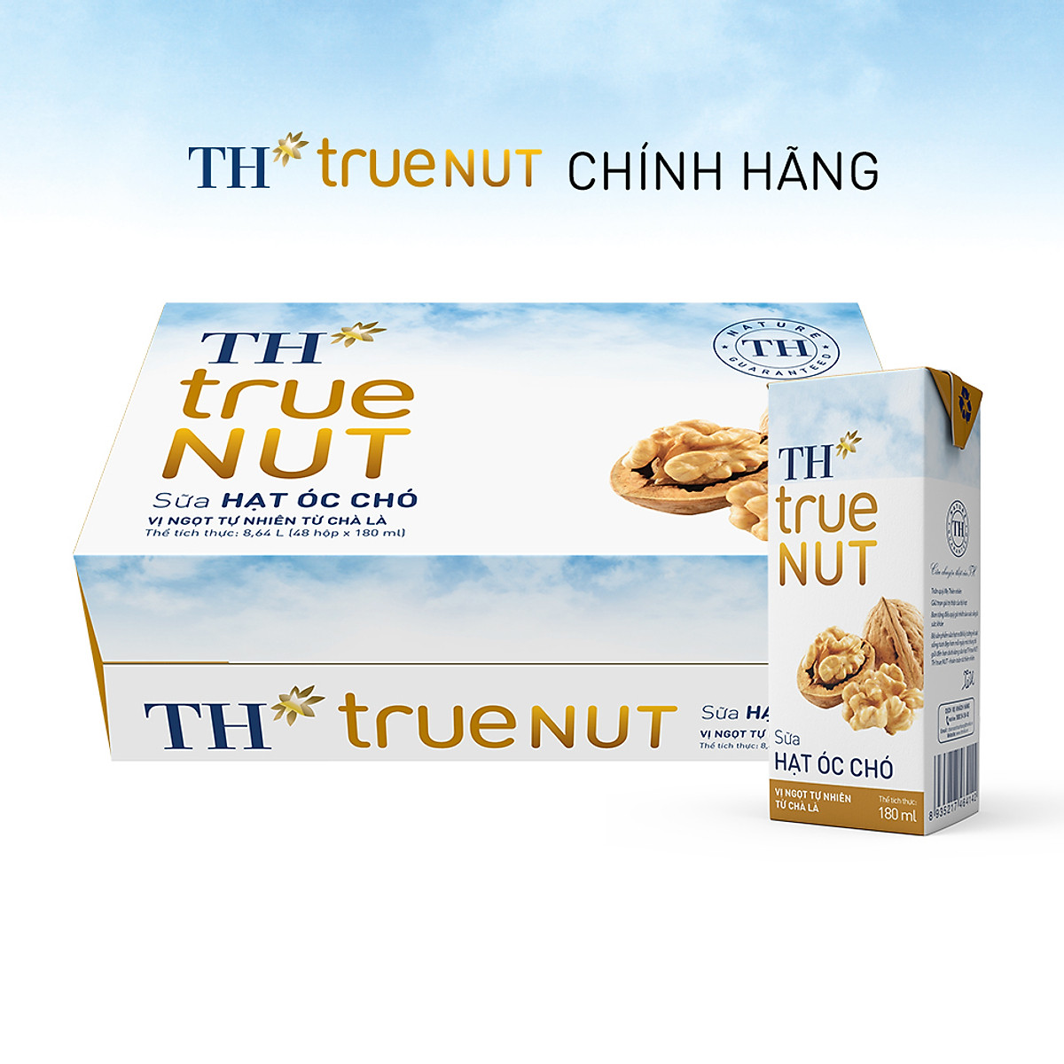Thùng 48 hộp sữa hạt óc chó TH true NUT 180 ml (180 ml x 48)