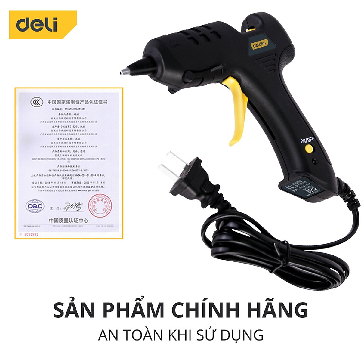 Súng Bắn Keo Deli Cao Cấp Công Suất Lớn 40W/80W - keo 7mm - Nhỏ Gọn, An Toàn Sử Dụng - Thiết Kế Hiện Đại - DL402040/DL402080