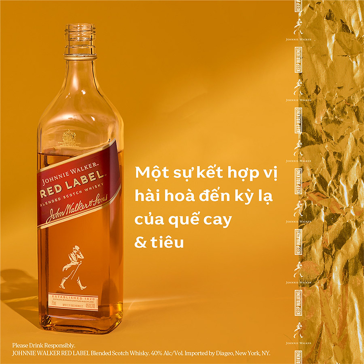 {Freeship 50K} Rượu Blended Whisky Johnnie Walker Red Label 40% 750Ml [Không hộp]