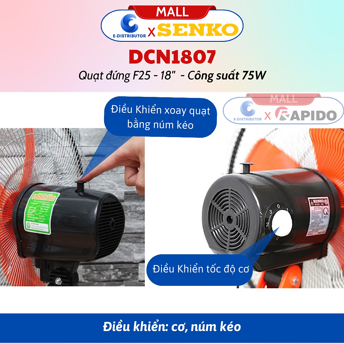 Quạt Đứng Công Nghiệp Senko DCN1807 - Hàng Chính Hãng - Bảo Hành 24 Tháng