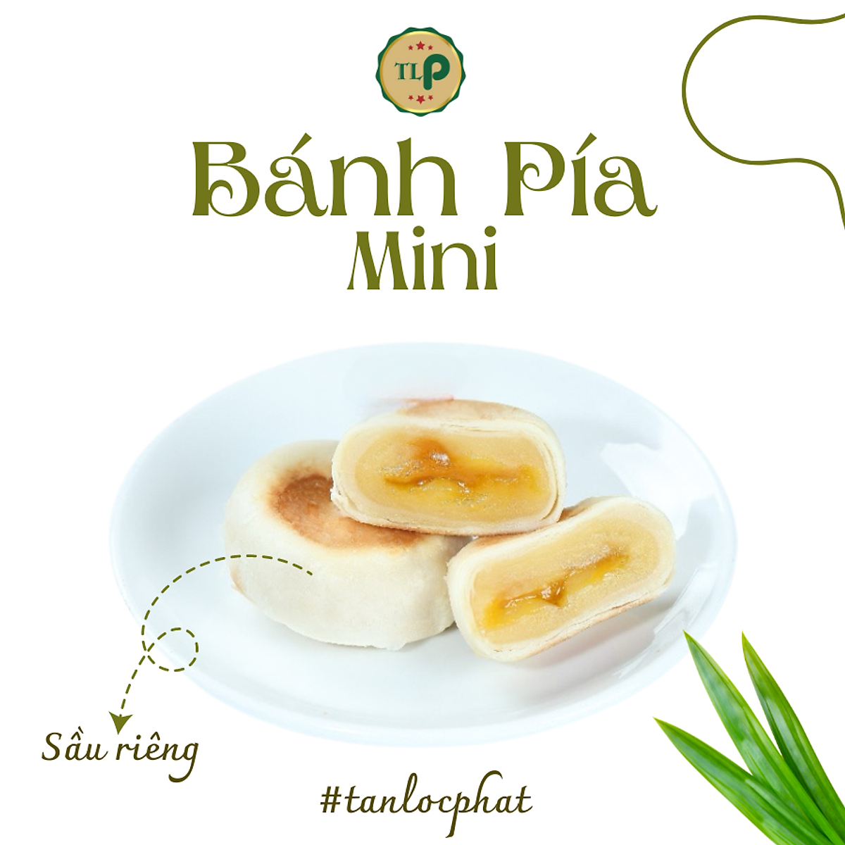 Bánh Pía Mini TLP | Vị Sầu Riêng | Túi 100g 5 Bánh | Đặc Sản Sóc Trăng