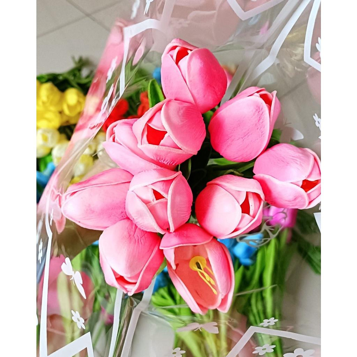 Hoa Tulip Pu decor trang trí nhà cửa, hoa giả cao cấp - Lọ hoa