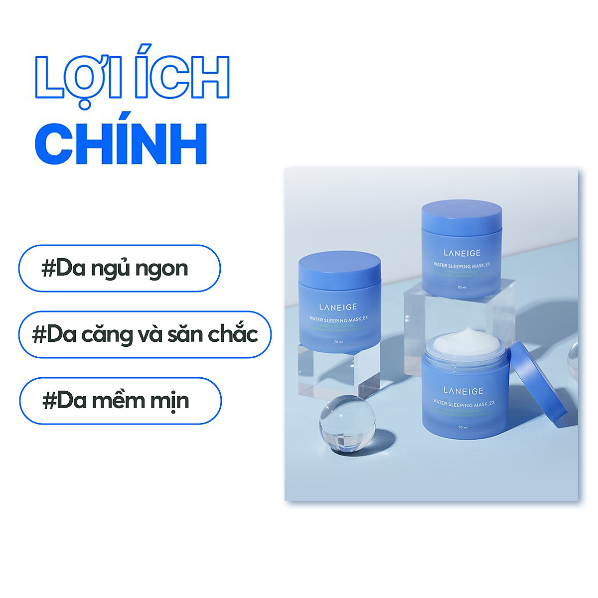 Mặt Nạ Ngủ Dưỡng Ẩm Và Tăng Khả Năng Tự Vệ Của Da Phiên Bản Cải Tiến LANEIGE Water Sleeping Mask EX