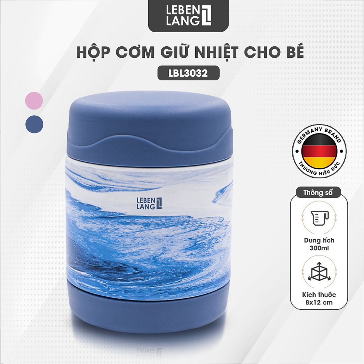 Hộp cơm giữ nhiệt cho bé Lebenlang LBL3032, cà men chất liệu inox304, dung tích 300ml, thiết kế nhỏ gọn - hàng chính hãng