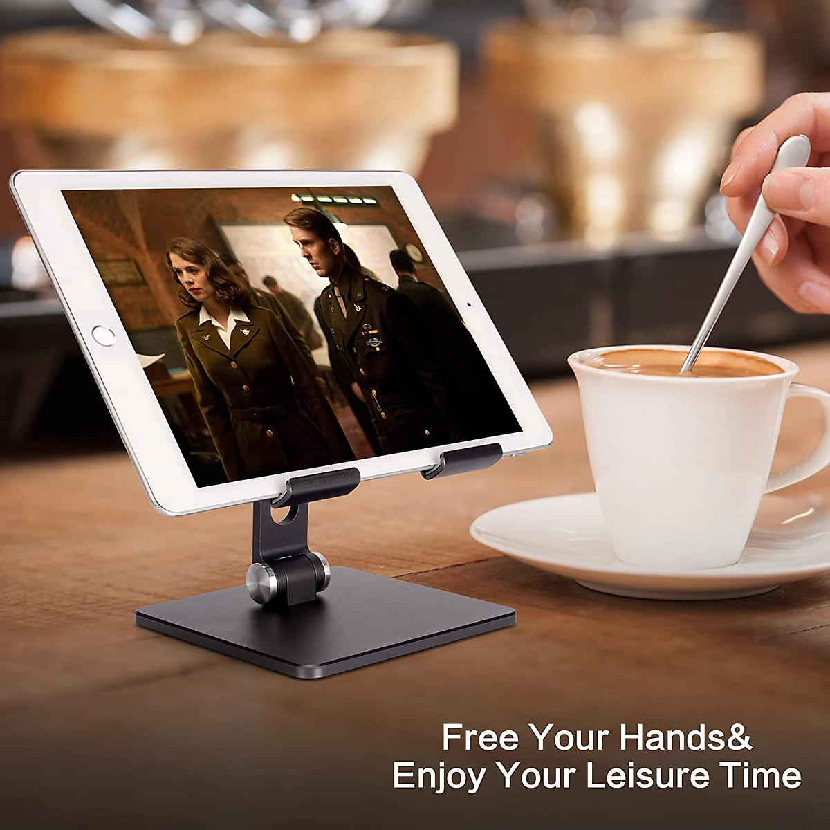 Giá đỡ điện thoại - ipad - máy tính bảng D2 Selfiecom Chất liệu hợp kim nhôm cứng cáp, sang trọng - Hàng Chính Hãng