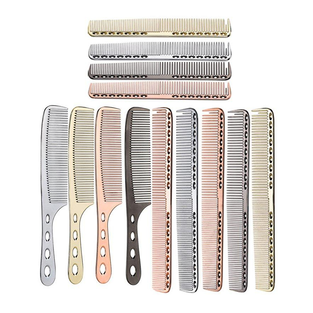 Professional Aluminum Hair Comb Brush Antistatic Cutting Comb Double Side S908