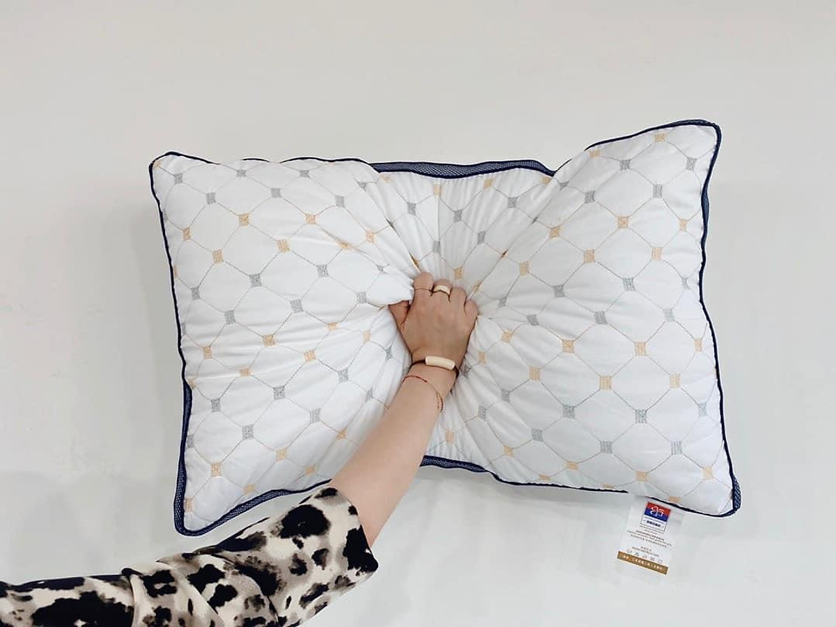 Đôi ruột gối nằm trần trám LIDACO cao cấp bông tự nhiên vải cotton 100% kích thước 50x70cm (2 chiếc)