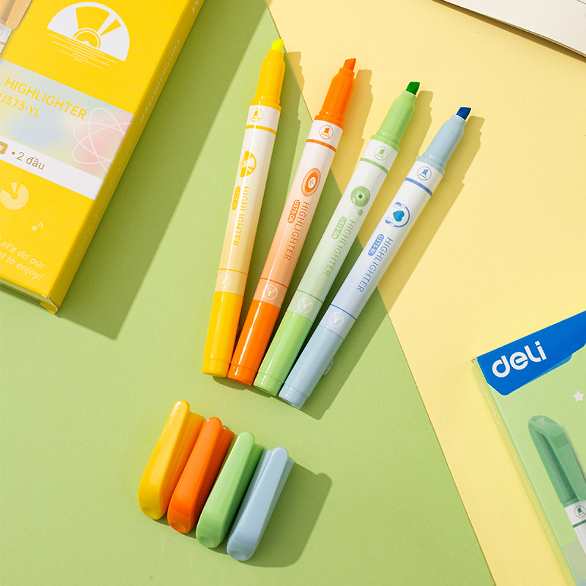 Bút Nhớ Dòng Bút Note Đánh Dấu Dòng Highlight Dạ Quang Pastel BST Limited Deli - Phù Hợp Học Sinh Văn Phòng - CU373