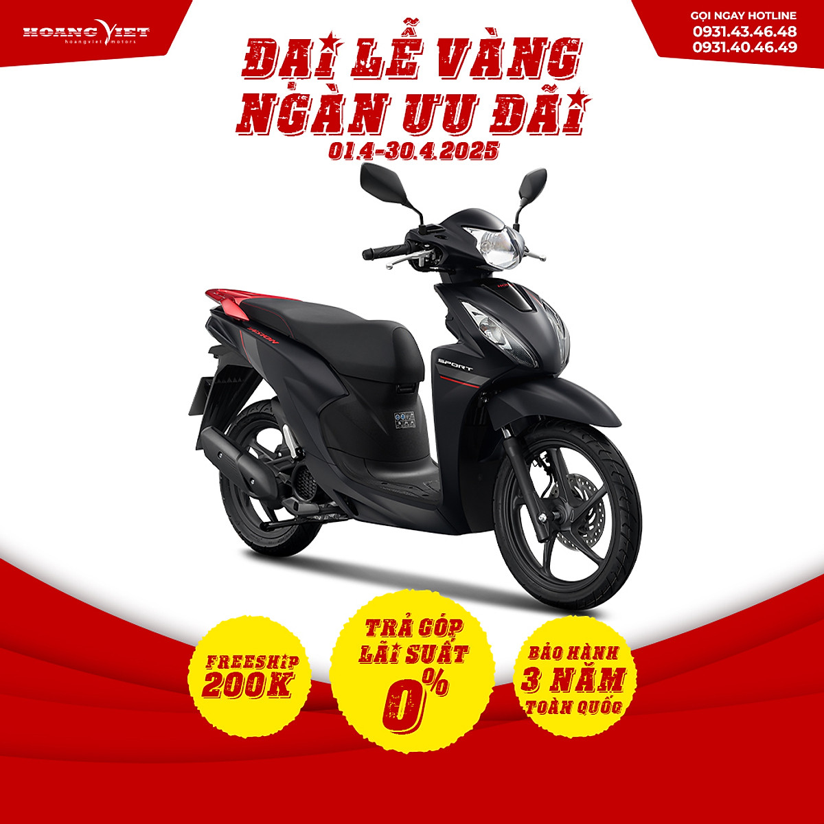 Xe Máy Honda Vision 2025 - Phiên Bản Thể Thao