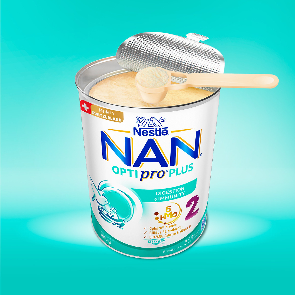 Thùng 6 lon Sản Phẩm Dinh Dưỡng Nestlé NAN OPTIPRO PLUS 2 800g/lon