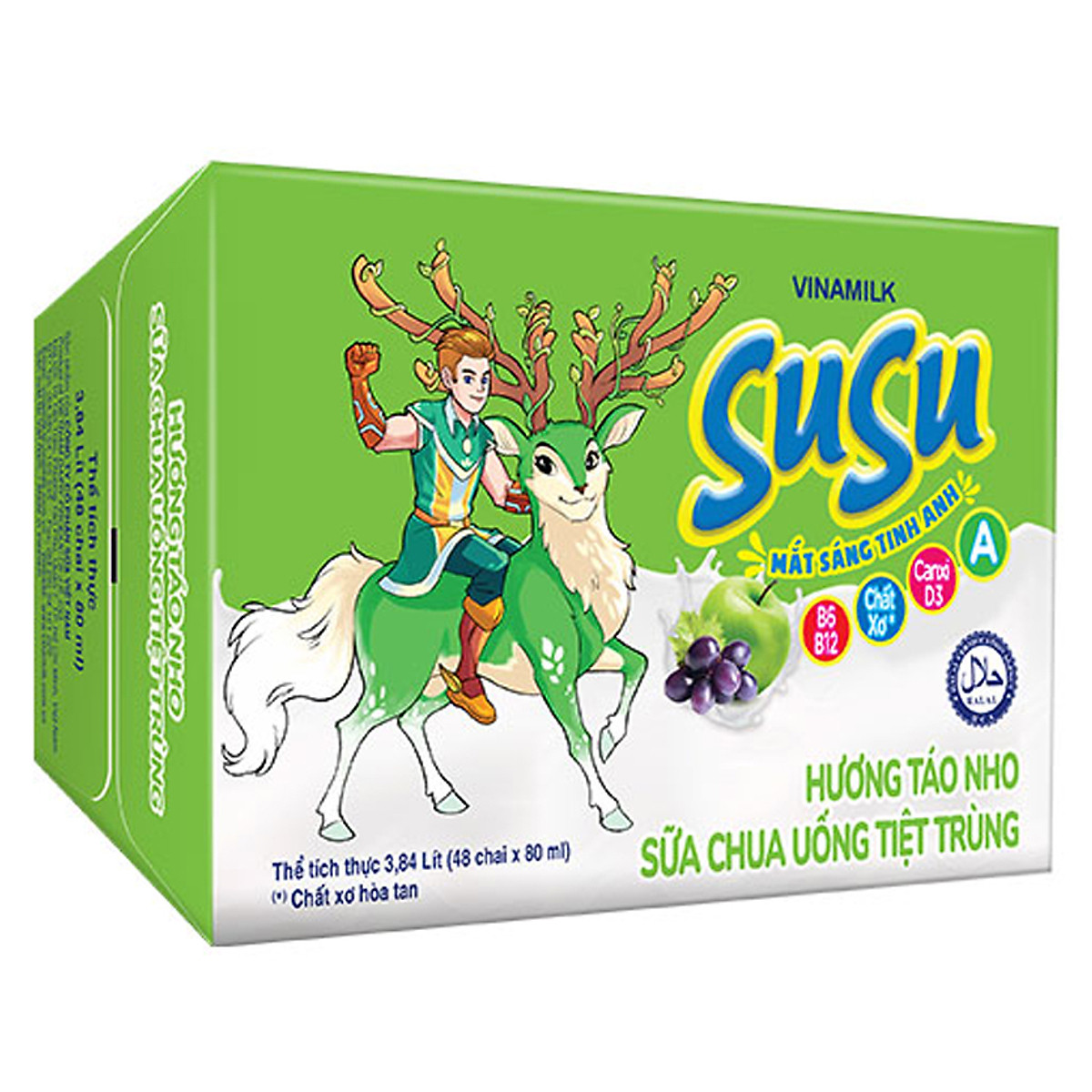 Thùng 48 Chai x 80ml Sữa Chua Uống Vinamilk Susu Hương Táo Nho