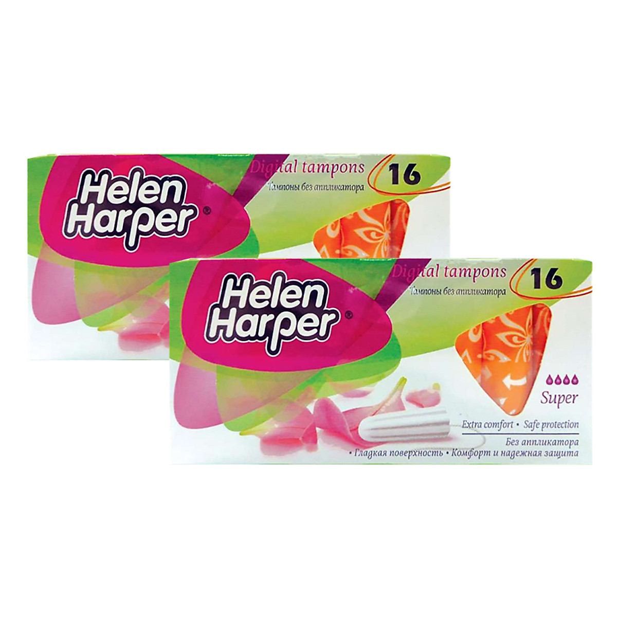 Mua Bộ 2 Hộp Băng Vệ Sinh Helen Harper TAMPON SUPPER Dạng Ống Không Cần Đẩy  Dùng Bên Trong Nhỏ Gọn (16 Miếng/ Hộp) | Tiki