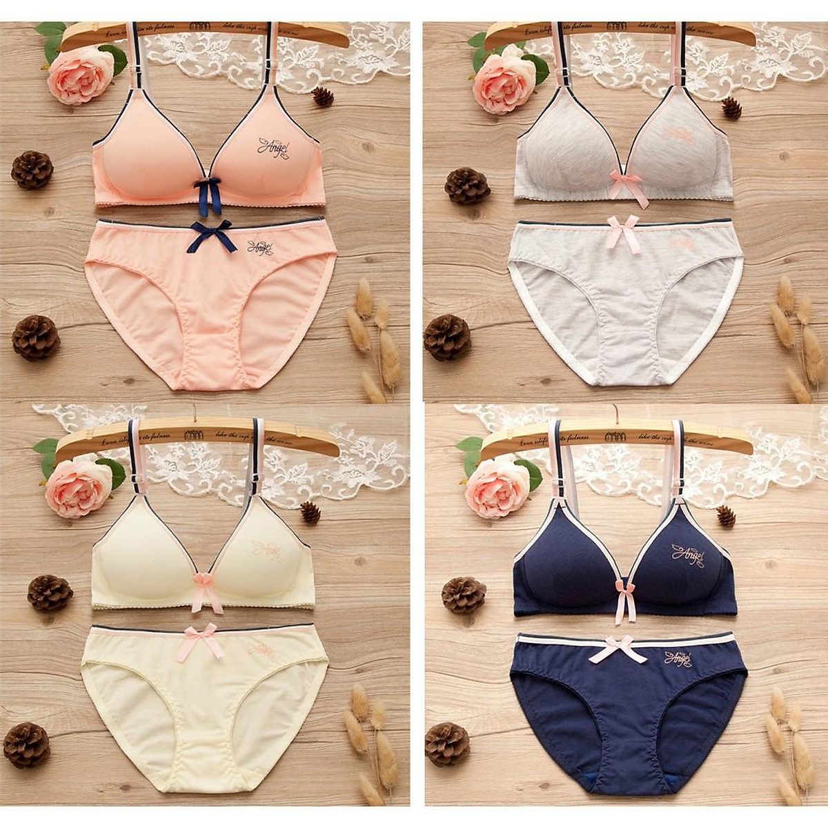 BỘ ĐỒ LÓT ANGEL THUN COTTON KHÔNG GỌNG MÚT CỰC MỎNG
