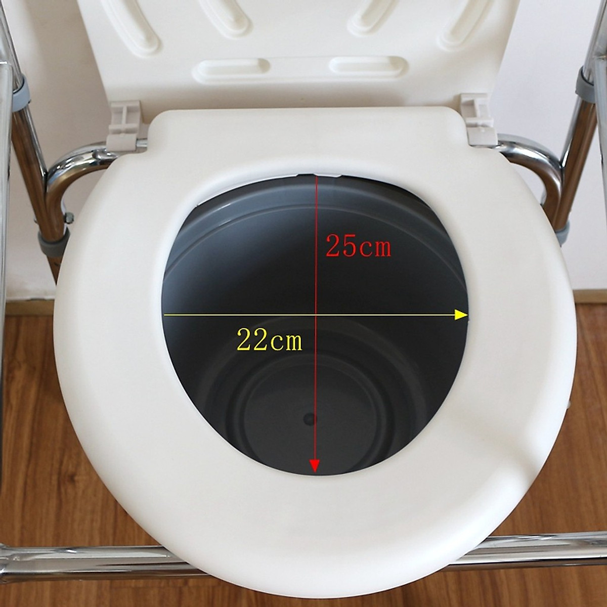 Ghế bô vệ sinh Nikita Inox cao cấp, có bánh xe di chuyển tiện lợi, cho người già, người bệnh và trẻ em mẫu 2021