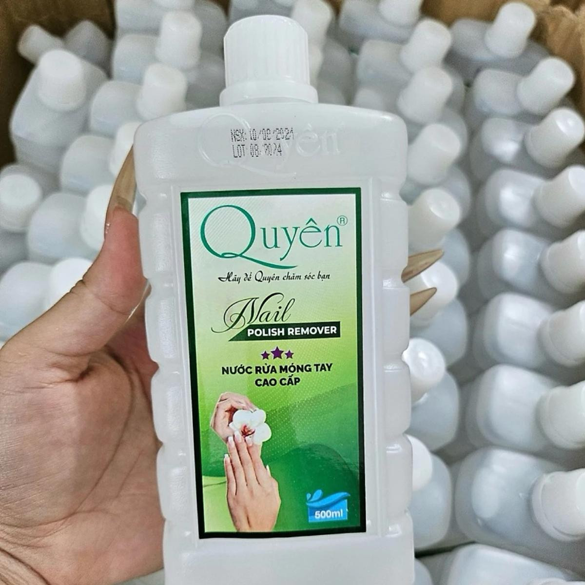 Nước Rửa Móng Axetol Quyên 500ml Chai Vuông Chữ Dập Nổi Cao Cấp Làm ...