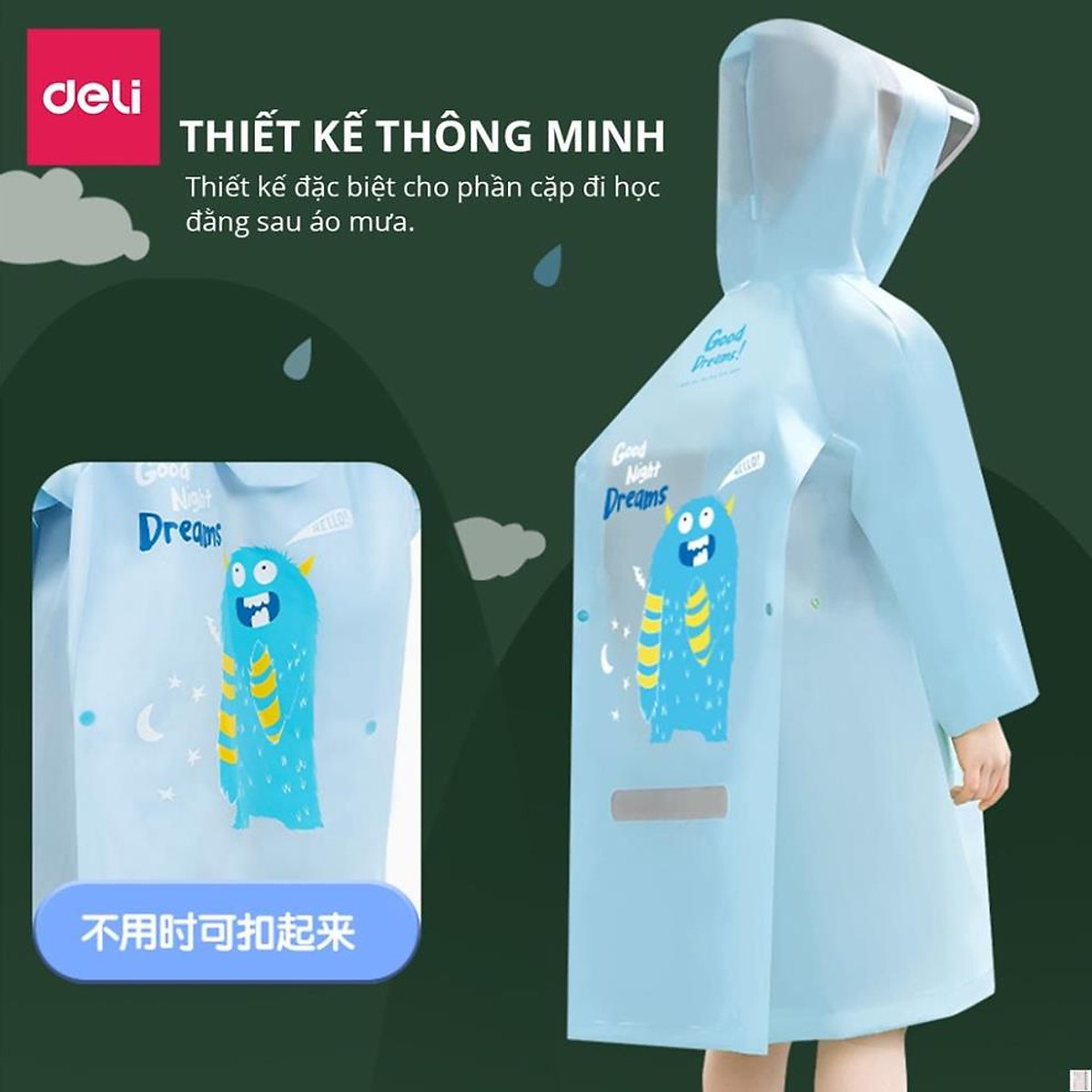 Áo Mưa Bít Trẻ Em Cho Bé Cute Dễ Thương Siêu Dày Chống Thấm Nước Có Phản Quang Phơi Mau Khô Ráo Che Kín Người Kèm Túi Đựng Deli - Chất Liệu An Toàn Có Lựa Chọn Nhiều Size Màu Sắc