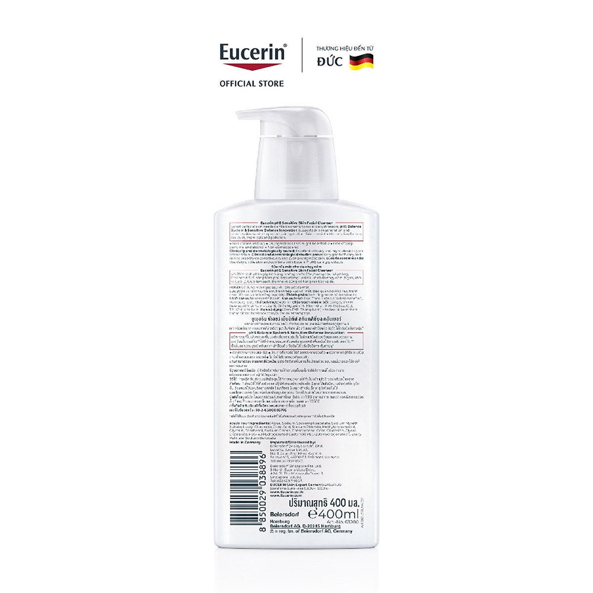 Sữa rửa mặt không gây kích ứng cho da nhạy cảm Eucerin pH5 Facial Cleanser 400ml
