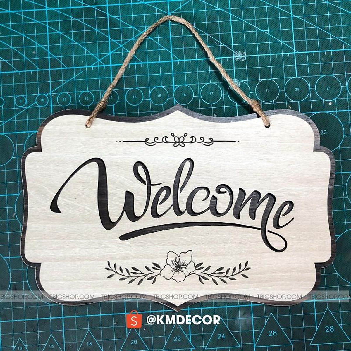 Bảng welcome gỗ decor treo cửa trang trí shop siêu đẹp - Trang trí ...