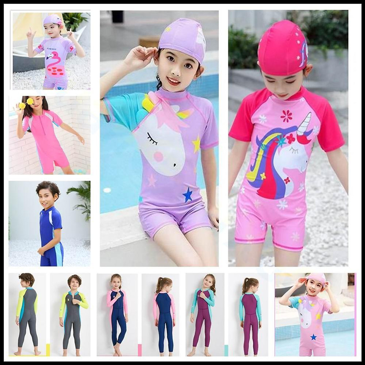 Đồ Bơi Trẻ Em Kỳ Lân Bé Gái Một Mảnh Bơi Trẻ Em Đi Biển Cho