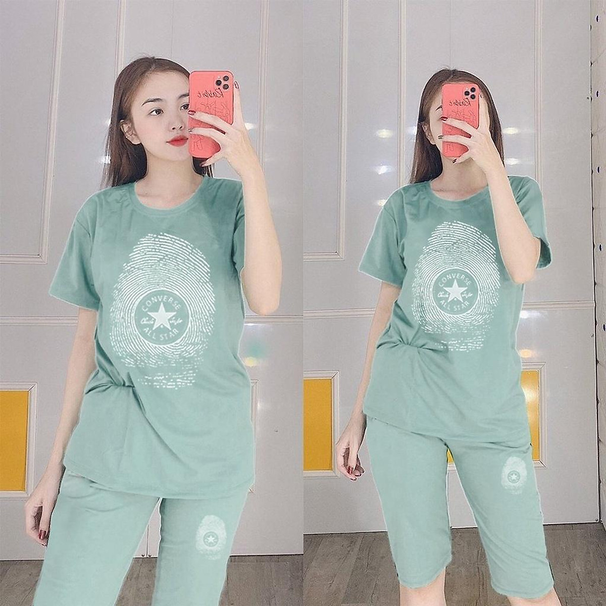 Đồ bộ mặc nhà nữ quần lửng bigsize mùa hè thun cotton thể thao đẹp dễ