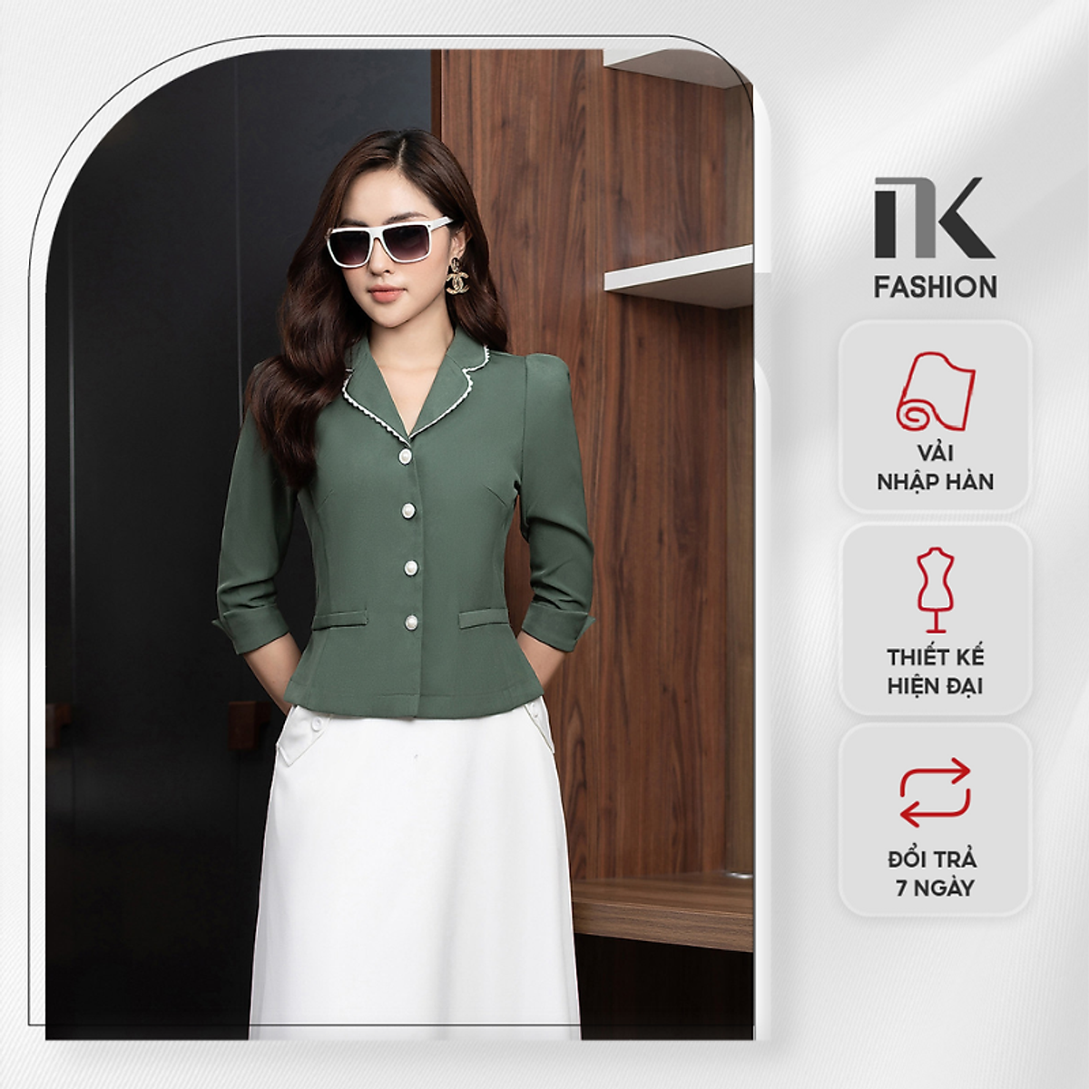 Áo Ký Giả Peplum NK Fashion Thiết Kế Tay Lỡ Cổ Phối Ren, Chất Liệu Nhập Áo Ký Giả Peplum Nk Fashion Thiết Kế Tay Lỡ Cổ Phối Ren, Chất Liệu Nhập