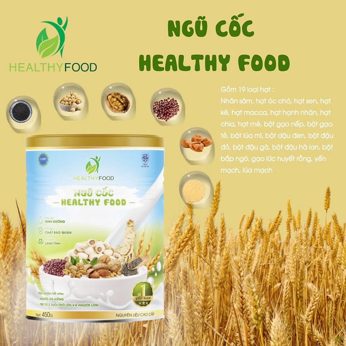 Combo 4 hộp Ngũ cốc cao cấp Healthy food 450g