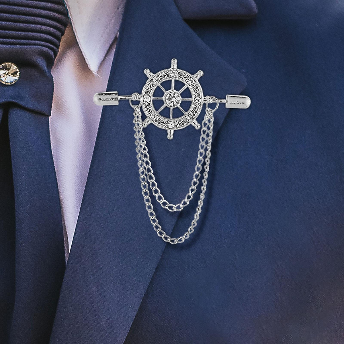 Tassel Chain Brooch Alloy Suit Pin Jewelry for Shirt Party Father's Day Gift Tassel Chain Brooch Alloy Suit Pin Jewelry For Shirt Party Father'S Day Gift