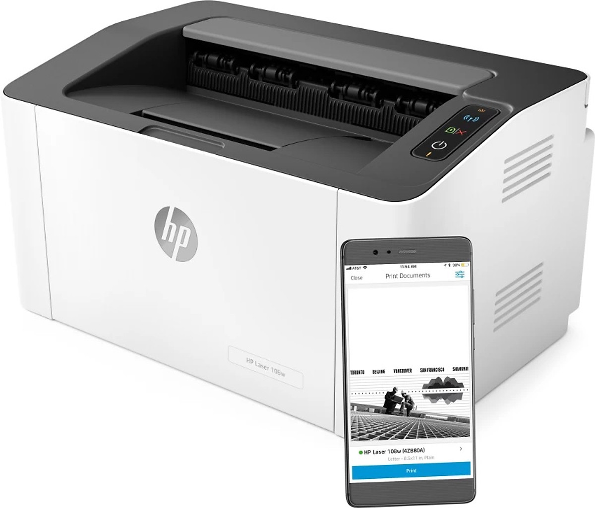 Máy In HP Laser 108W (4ZB80A) - Hàng Chính Hãng