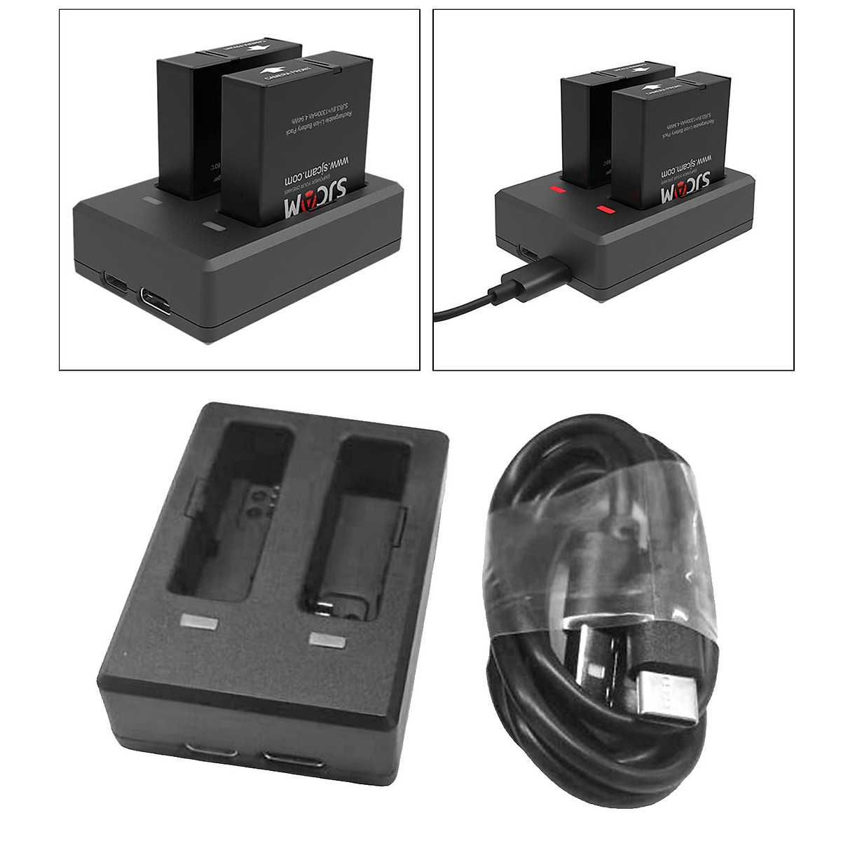 Mua Dual Battery Charger Charging Station for SJCAM SJ8 Air/ SJ8 Pro/ SJ8  Plus tại Magideal2