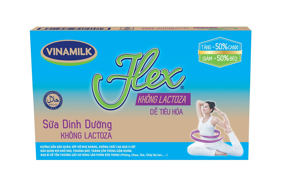 Thùng 48 Hộp Sữa tiệt trùng Vinamilk Flex không Lactose 180ml