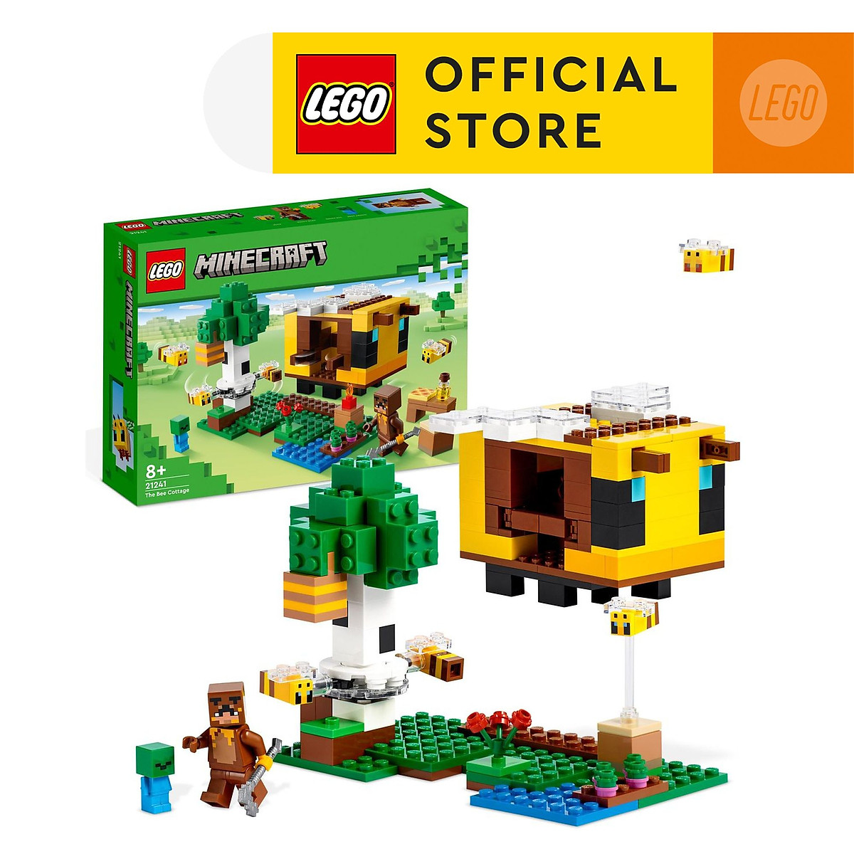LEGO Minecraft 21241 Ngôi Nhà Ong (254 Chi Tiết) - Lắp ghép, Xếp hình