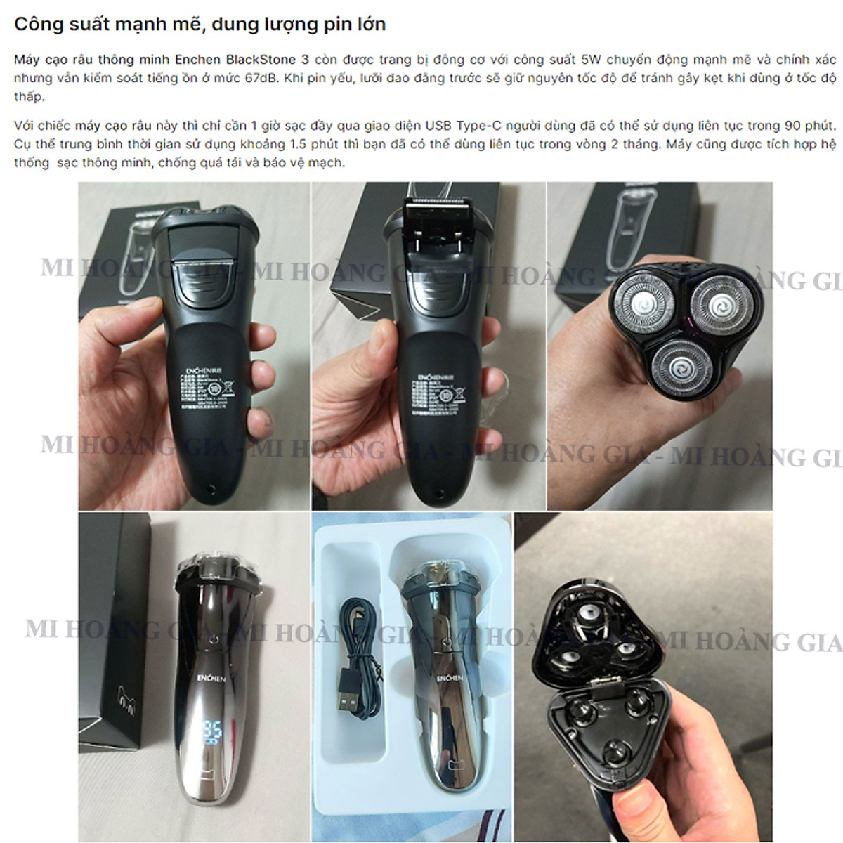 Máy Cạo Râu Xiaomi Enchen BlackStone 3 - Hàng Nhập Khẩu