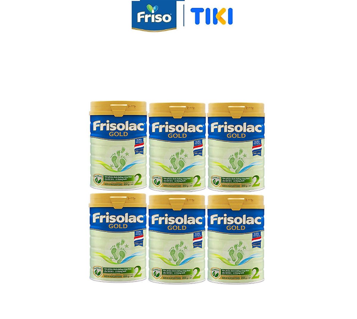 Combo 6 sữa Bột Frisolac Gold 2 850g Dành Cho Trẻ Từ 6 - 12 Tháng Tuổi