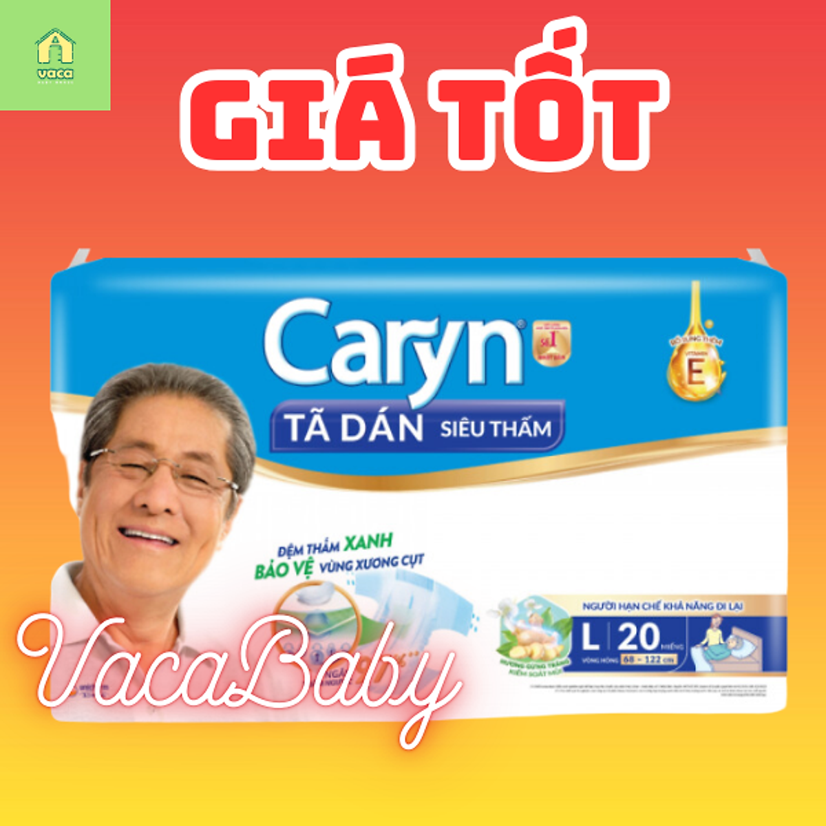 TÃ DÁN NGƯỜI LỚN CARYN SIZE L20 MIẾNG