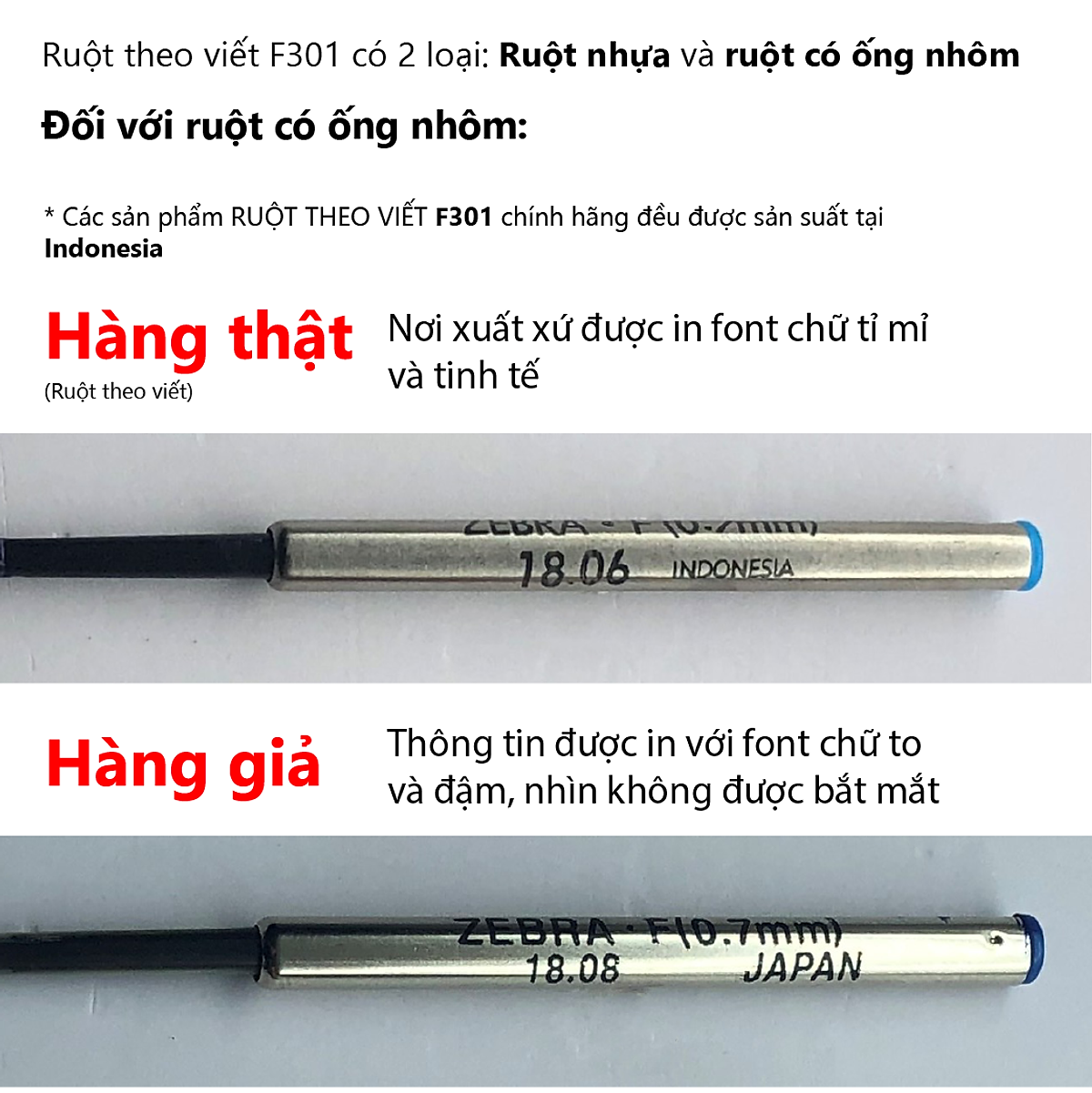 Viết bi bấm kim loại Zebra F301 0.7mm [Chính hãng] - mực xanh